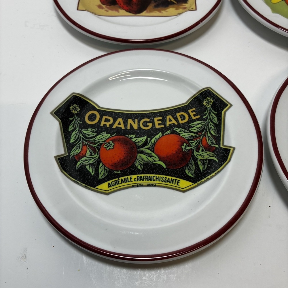 Set of 6 Williams Sonoma Side Plates Rosanna Harvest Market Made in Italy Fruit - Picture 5 of 11